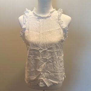 Cloth & Stone White Ruffle Trim Blouse